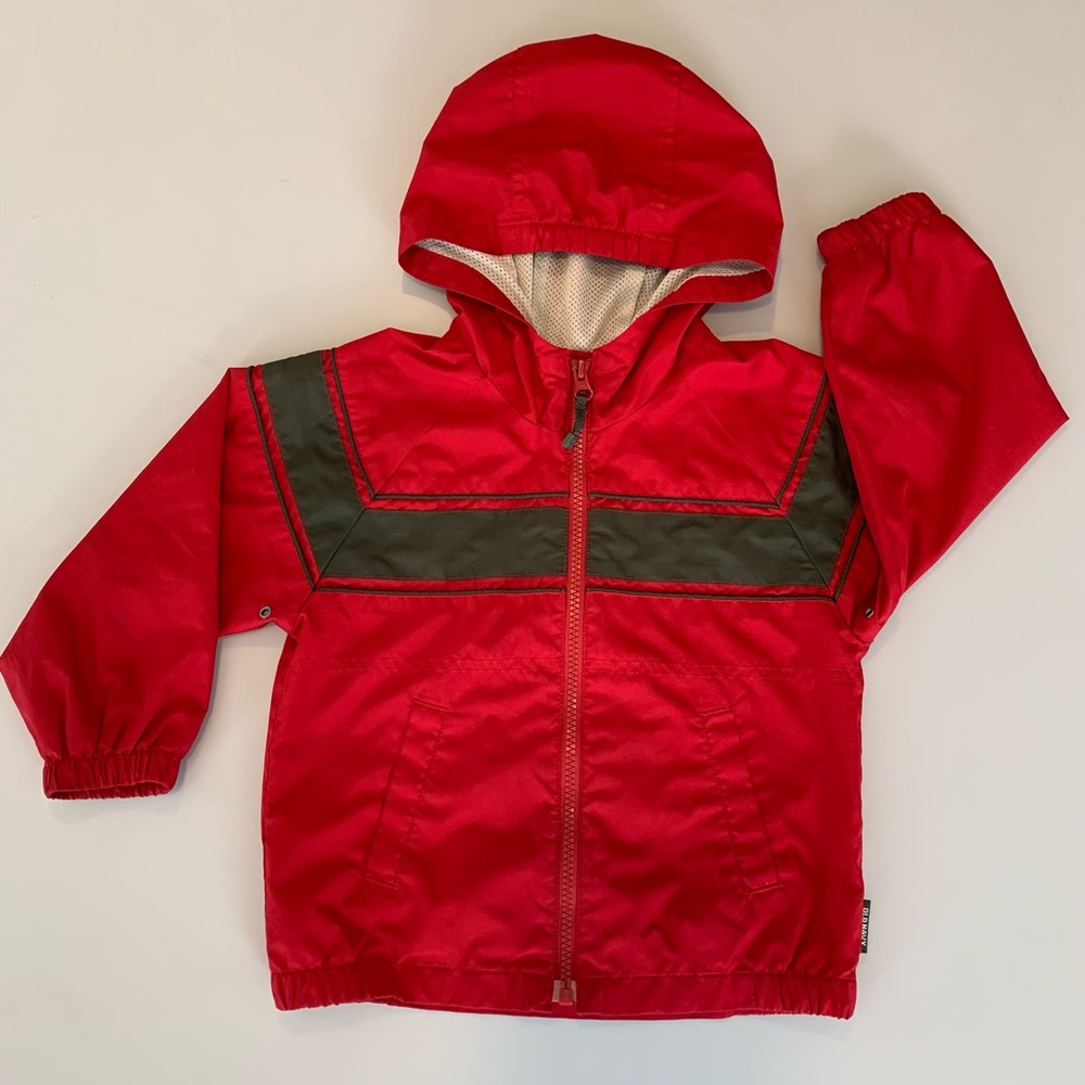 OLD NAVY Red/Gray  -size 4T Child/Kids zip nylon light windbreaker JACKET -GUC - Picture 5 of 5